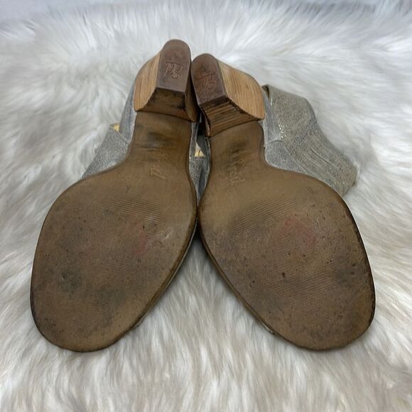 Paul Green Cayenne Metallic Smoke Suede Peep Toe Sandals Sz 5.5/US 8 - Picture 7 of 9